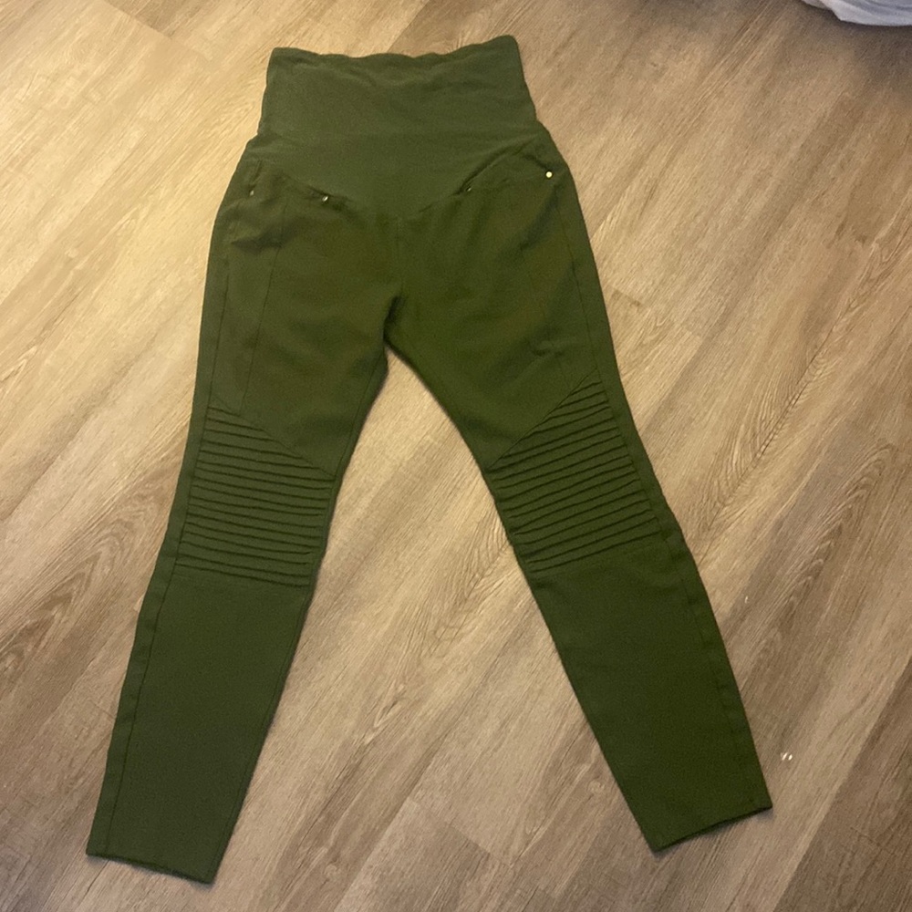 Noir maternity moto leggings